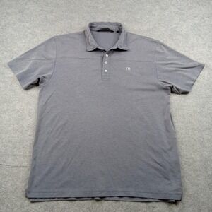Travis Mathew Polo Shirt Mens XL Gray‎ Pima Cotton Golf Casual Performance